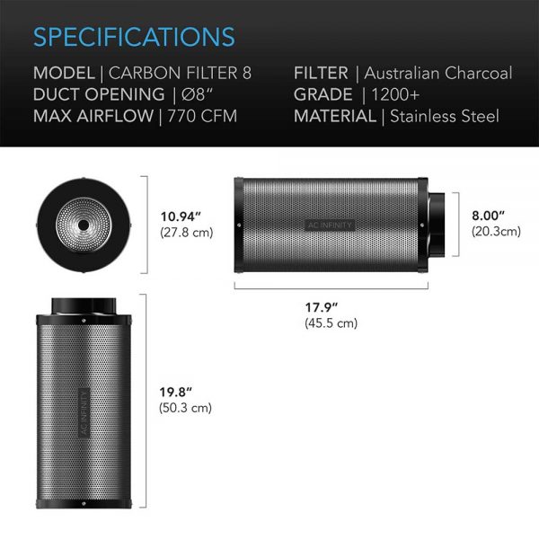 Ac infinity, 8" carbon filter - image 2