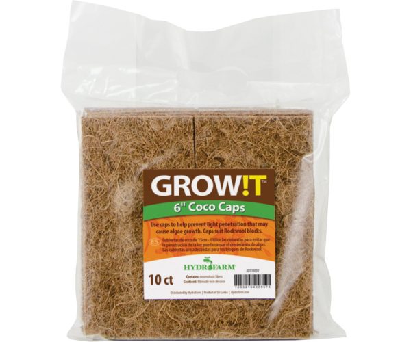Grow! T coco caps, 6", pack of 10