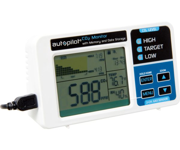 Autopilot desktop co2 monitor with memory and data storage