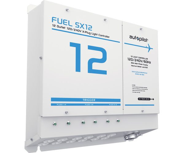 Fuel sx12 light controller, 12 outlet, x-plugs, 120/240v, with single trigger