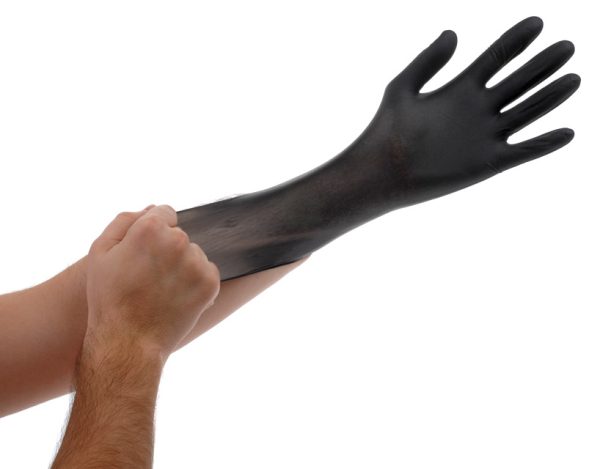 Aspblm 1 - black lightning gloves, medium, box of 100 gloves