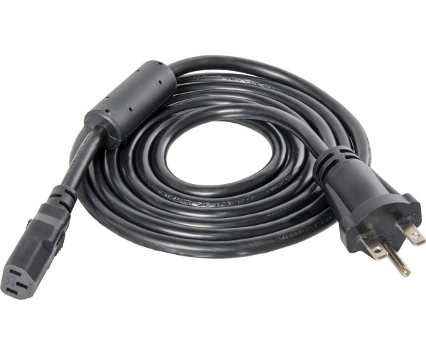 Power cord for phantom, phantom de, and xtrasun ballasts, 8', 240v, w/ferrite ring awg 16/3