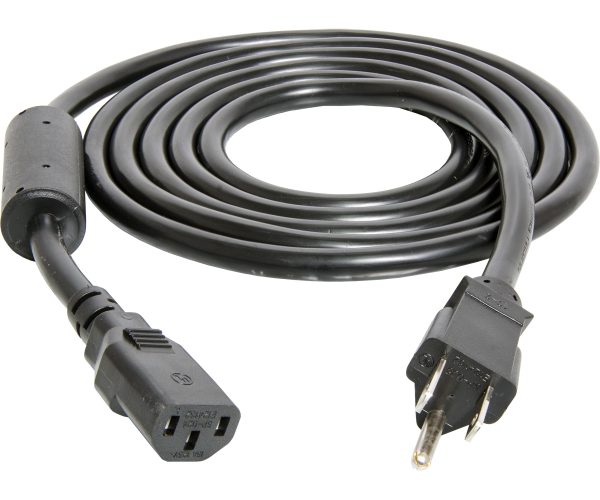 Power cord for phantom, phantom de, and xtrasun ballasts, 8', 120v, w/ferrite ring, awg 14/3