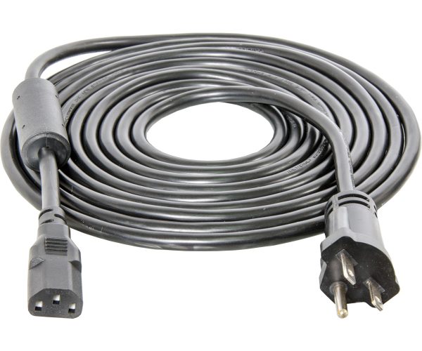 Power cord for phantom, phantom de, and xtrasun ballasts, 15', 240v, w/ferrite ring, awg 16/3