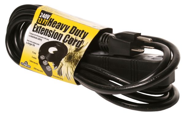 Heavy duty extension cord, 240v, 12'