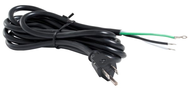Power cord, heavy duty, 8', 120v, awg 16/3, ul