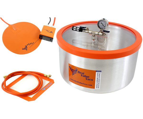 Best value vacs 7 gallon aluminum vacuum chamber with 14" digital heat pad