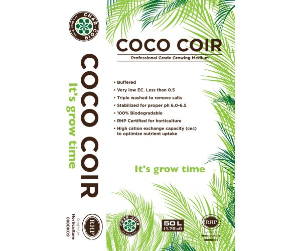 Char coir 100% rhp certified coco coir, 50 l