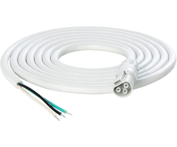 Photobio x white cable harness, 16awg w/leads, 10'