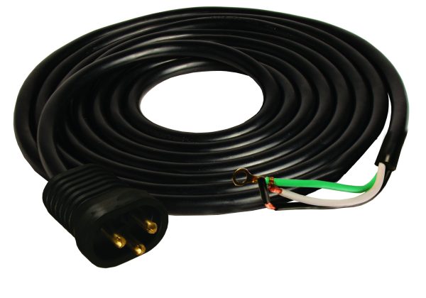 Male lock & seal cord, 25', 600v, awg 16/3, ul