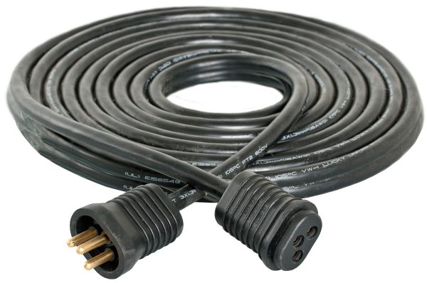 Lamp cord extension, 25', lock & seal