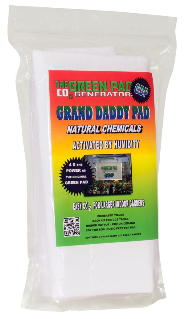 Green pad grand daddy pad co2 generator, pack of 2 pads w/1 hanger