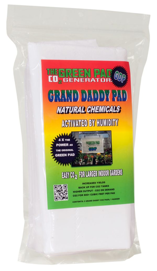 Gp6200 1 - green pad grand daddy pad co2 generator, pack of 2 pads w/1 hanger