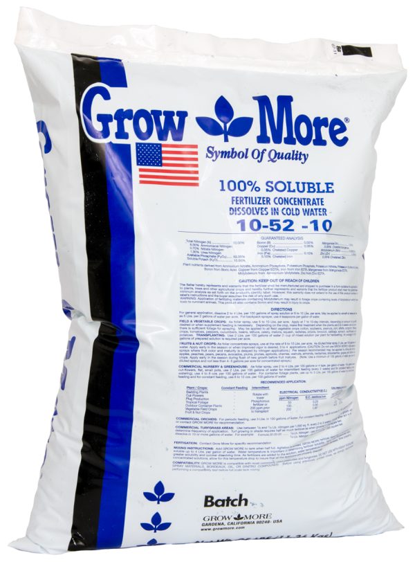 Grow more water soluble 10-52-10, 25 lbs
