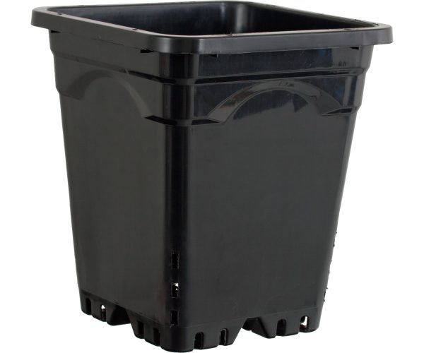 Hg12x12sb 1 - active aqua 12" x 12" square black pot, 12" tall, case of 24