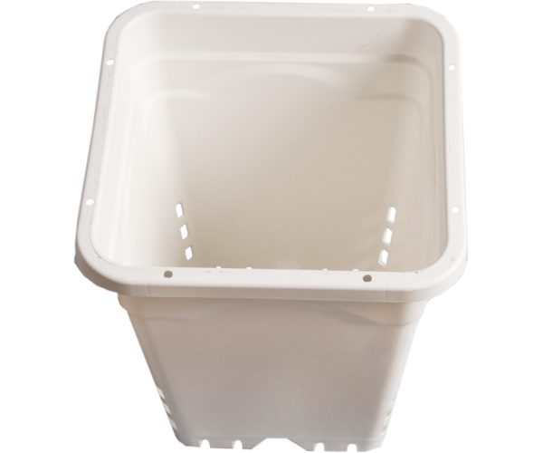 Hg12x12sw 1 - active aqua 12" x 12" square white pot, 12" tall, case of 24