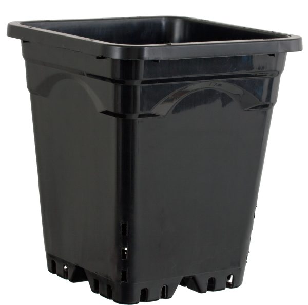 Active aqua 9" x 9" square black pot, 10" tall, case of 24