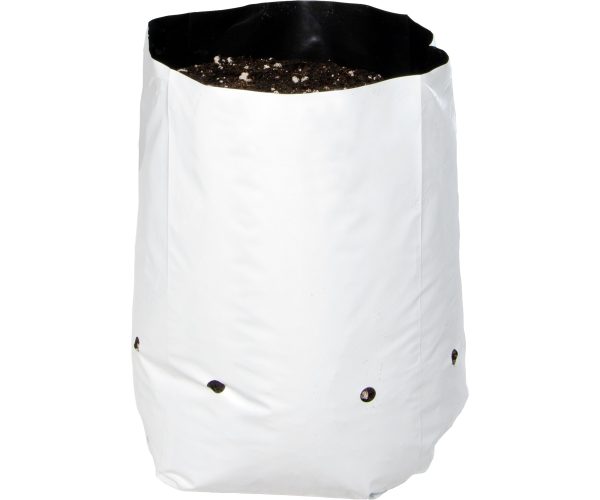 Hydrofarm black & white grow bag, 2 gal (20 packs of 25)