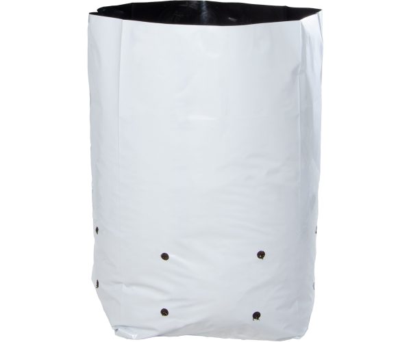 Hydrofarm black & white grow bag, 5 gal (16 packs of 25)
