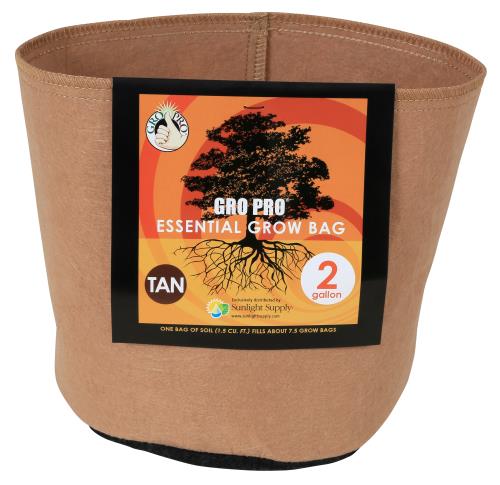 Hgc725092 01 - gro pro essential round fabric pot - tan 2 gallon (120/cs)