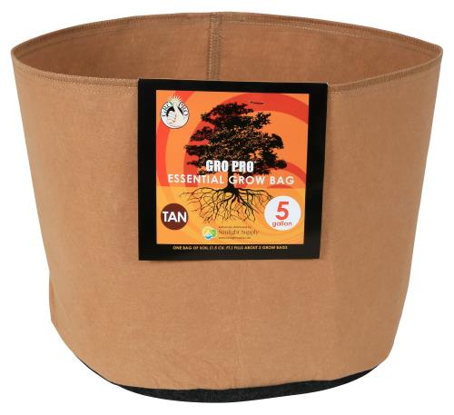 Hgc725096 01 - gro pro essential round fabric pot - tan 5 gallon (90/cs)