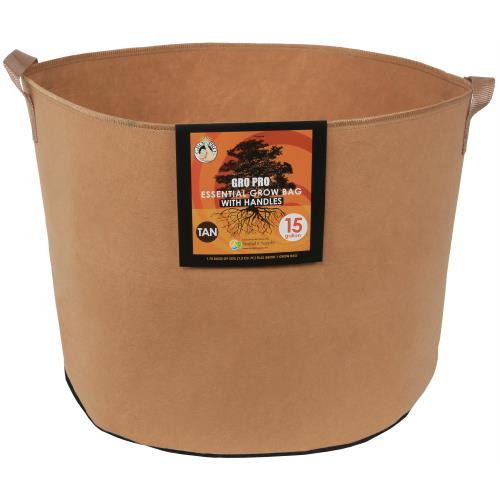 Hgc725103 01 - gro pro essential round fabric pot w/ handles 15 gallon - tan (48/cs)
