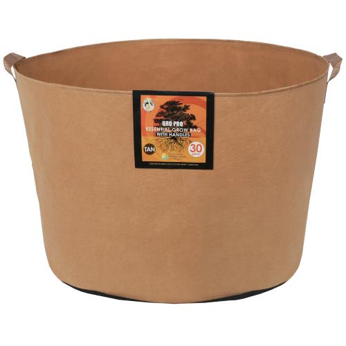 Hgc725107 01 - gro pro essential round fabric pot w/ handles 30 gallon - tan (30/cs)
