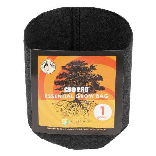 Hgc725305 01 - gro pro essential round fabric pot - black 1 gallon (120/cs)