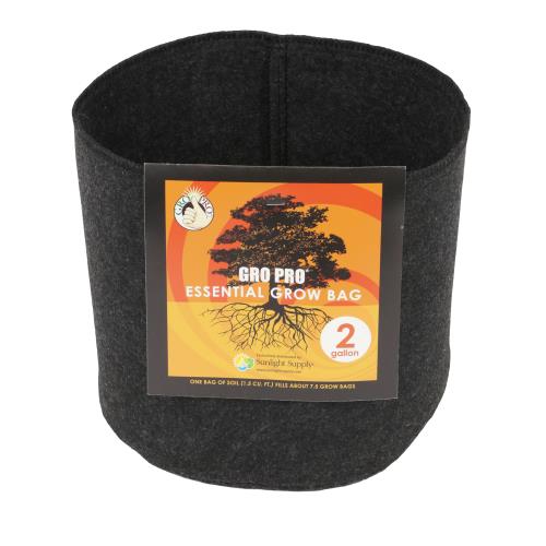 Hgc725310 01 - gro pro essential round fabric pot - black 2 gallon (120/cs)
