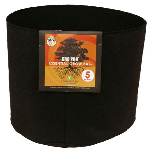 Hgc725320 01 - gro pro essential round fabric pot - black 5 gallon (90/cs)
