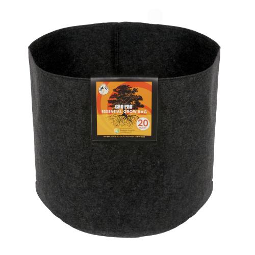 Hgc725340 01 - gro pro essential round fabric pot - black 20 gallon (42/cs)