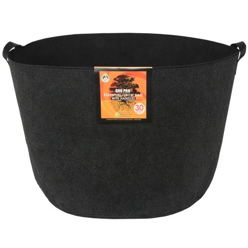 Hgc725347 01 - gro pro essential round fabric pot w/ handles 30 gallon - black (30/cs)