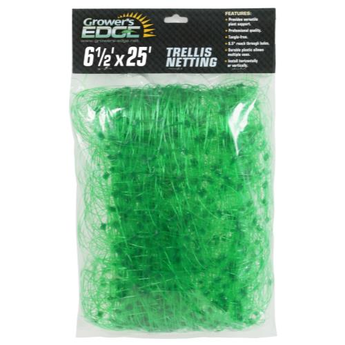 Hgc740105 01 - grower's edge green trellis netting 6. 5 ft x 25 ft (30/cs)