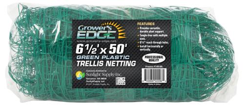 Hgc740106 01 - grower's edge green trellis netting 6. 5 ft x 50 ft (15/cs)