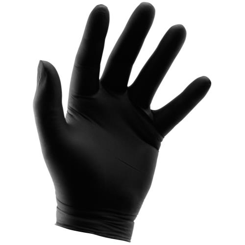 Hgc744410 01 - grower's edge black powder free nitrile gloves 6 mil - medium (100/box)