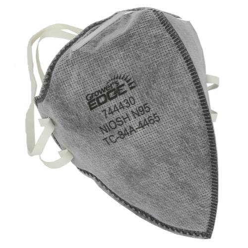 Hgc744430 01 - grower's edge clean room vertical fold-flat active carbon respirator mask (20/cs)