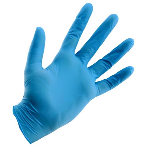 Hgc744482 01 - grower's edge light blue powder free nitrile gloves 4 mil - medium (100/box)