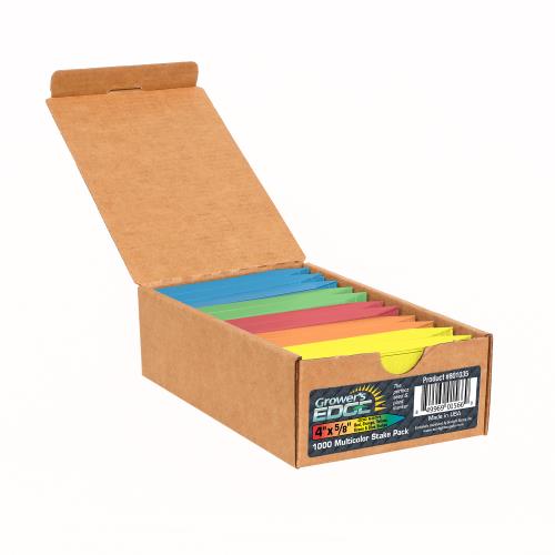 Hgc801035 01 - grower's edge plant stake labels multi-color pack - 1000/box