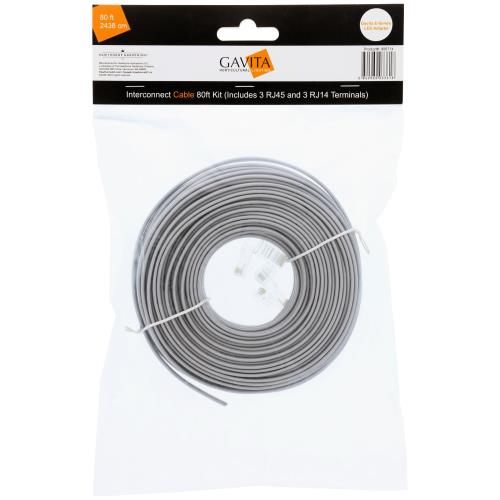 Hgc906714 01 - gavita e-series led adapter interconnect cable 80ft kit (includes 3 rj45 and 3 rj14 terminals)