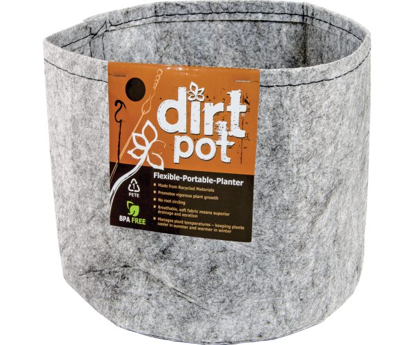 Hgdb10nh 1 1 - dirt pot flexible portable planter, grey, 10 gal, no handles