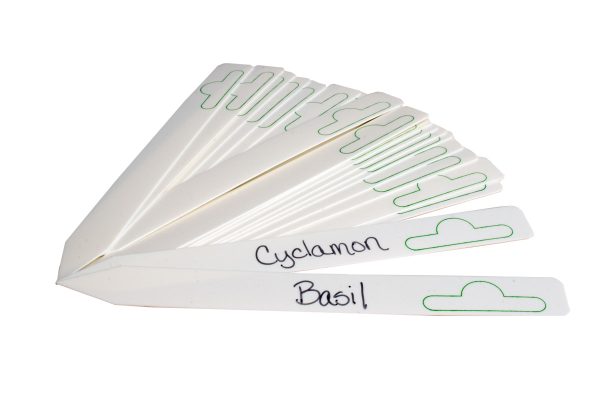 Hydrofarm plastic plant marker, white, 6" x 5/8", pack of 50