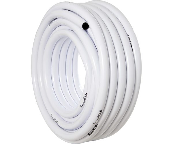 Active aqua 1" id white & black tubing, 100'