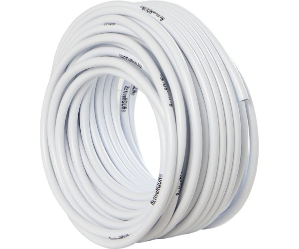 Active aqua 1/4" od white & black tubing, 100'