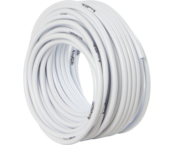 Hgtb25wb 1 - active aqua 1/4" od white & black tubing, 100'