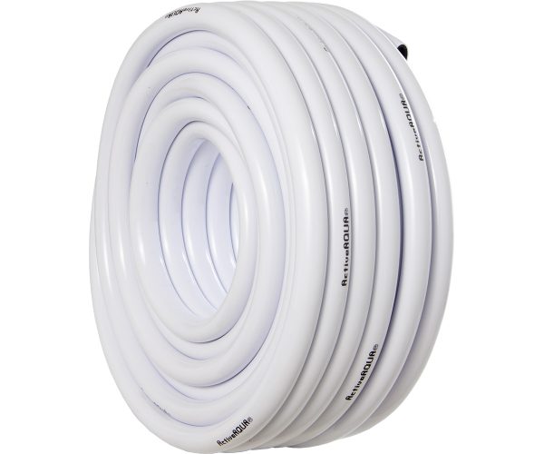 Active aqua 3/4" id white & black tubing, 100'