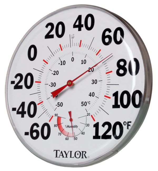 12" temperature/humidity gauge