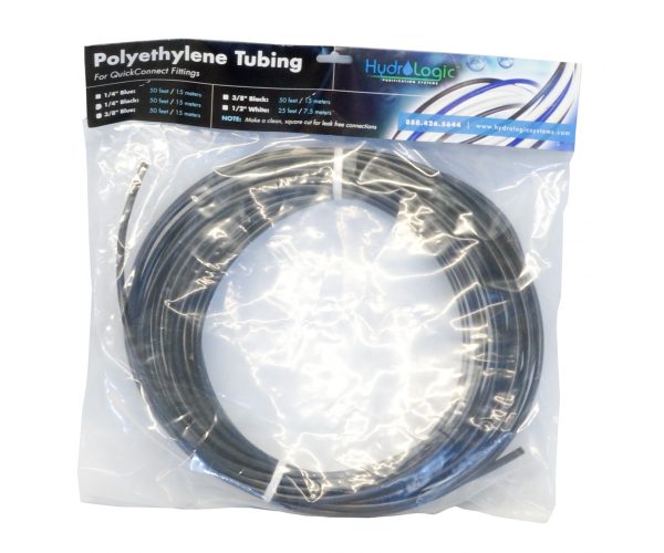 Hydrologic polyethylene tubing, 50', black, 3/8"