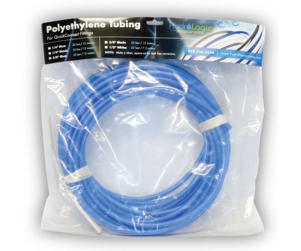 Hydrologic polyethylene tubing, 50 feet, blue, 3/8"