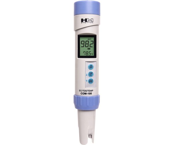 Hm digital com-100 waterproof ec/tds/temp combo meter