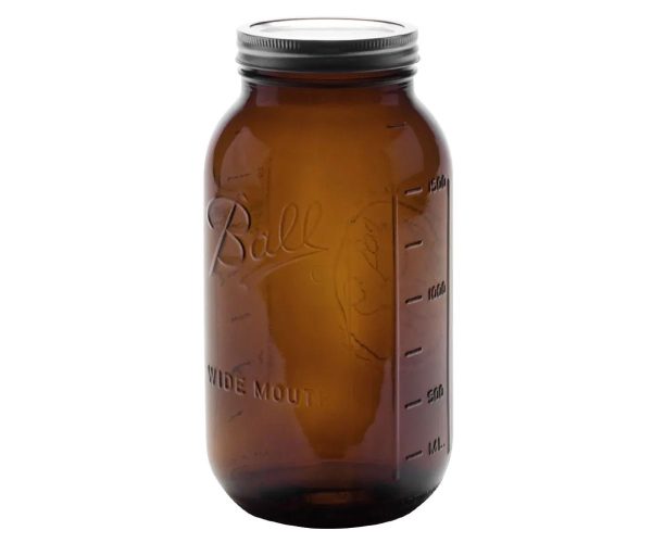 Ball jar amber ball collection elite wide mouth, 64 oz, pack of 2